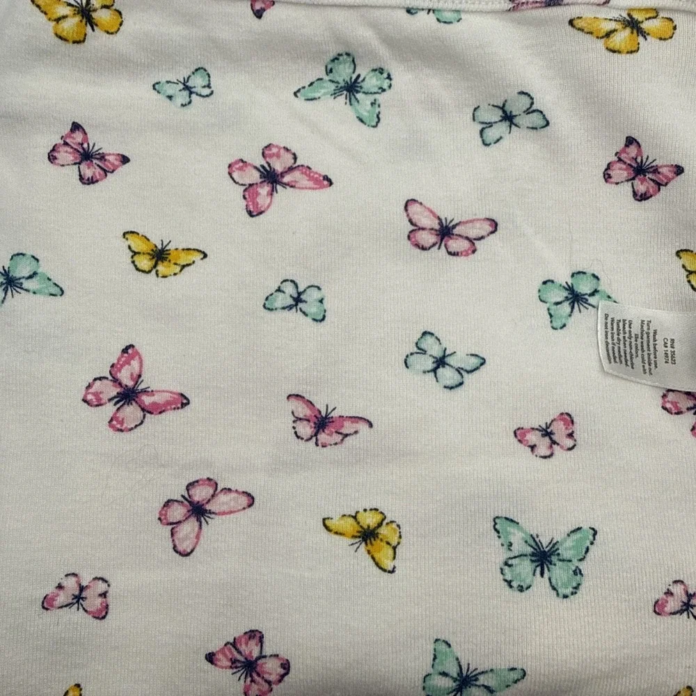 Vtg Carter's Butterfly Baby Blanket Receiving Swaddle Jersey 100% Cotton